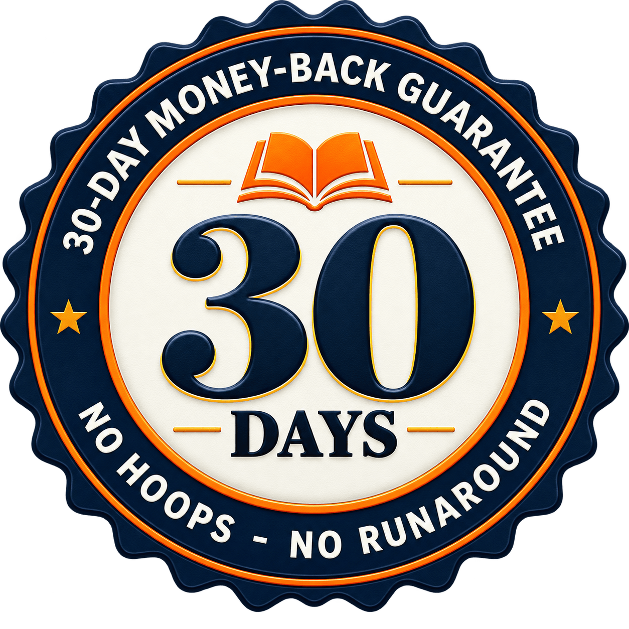 30-day money-back guarantee seal